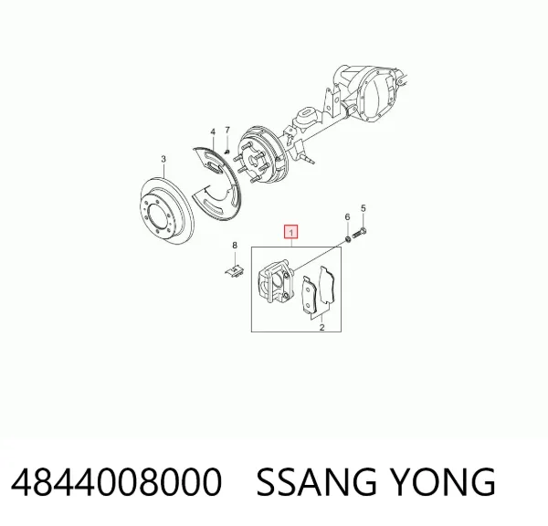Суппорт задний правый 4844008000 Ssang Yong