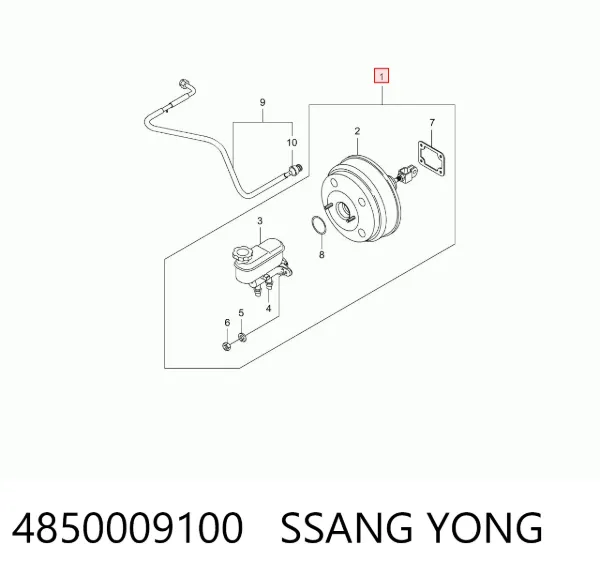 Главный тормозной цилиндр 4850009100 Ssang Yong