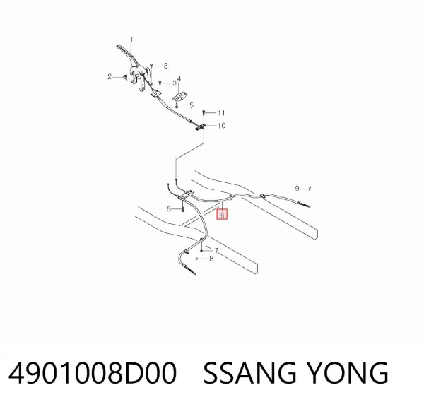 Трос ручника 4901008D00 Ssang Yong