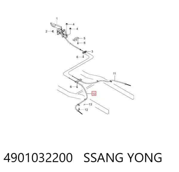 Трос ручника 4901032200 Ssang Yong