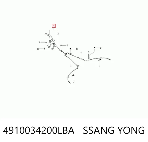 Рычаг ручного тормоза 4910034200LBA Ssang Yong