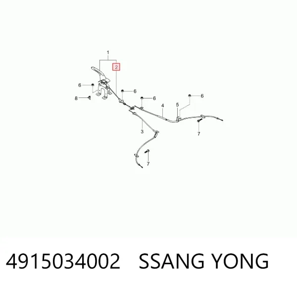 Передний трос ручника 4915034002 Ssang Yong