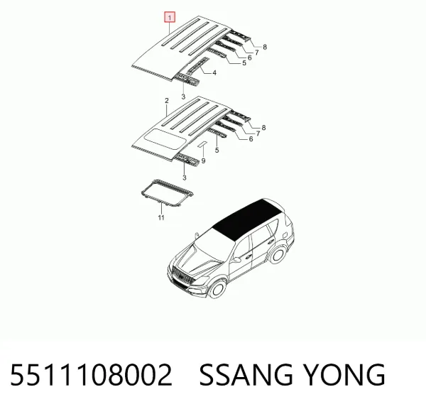 Крыша 5511108002 Ssang Yong