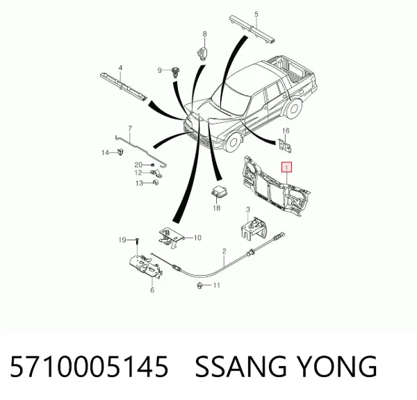 Рамка радиатора 5710005145 Ssang Yong