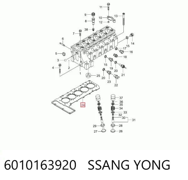Прокладка ГБЦ 6010163920 Ssang Yong