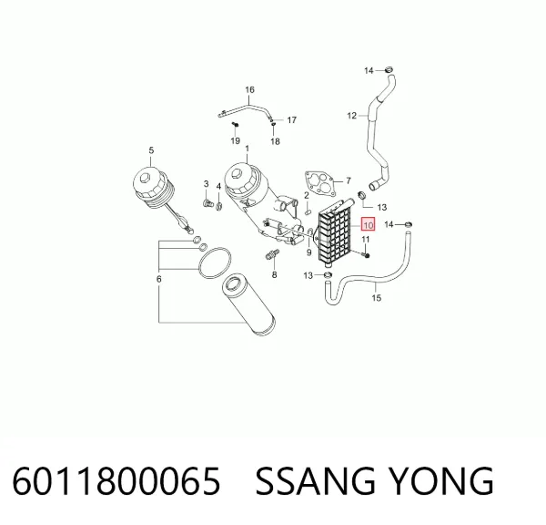Масляный радиатор 6011800065 Ssang Yong