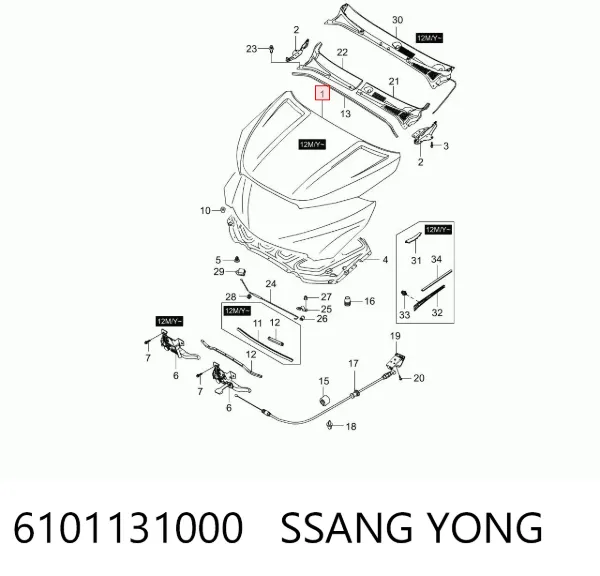 Капот 6101131000 Ssang Yong