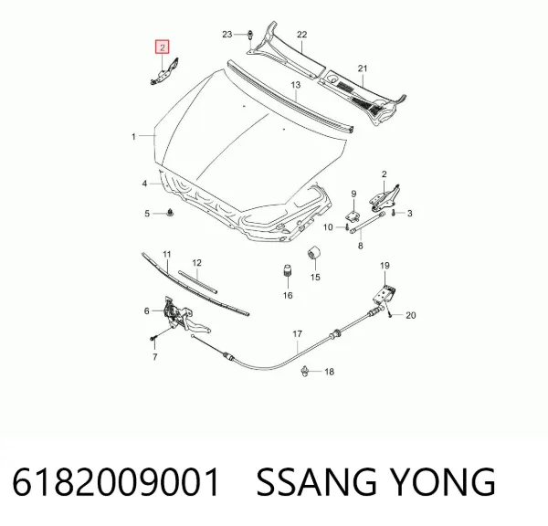 Петля капота правая 6182009001 Ssang Yong
