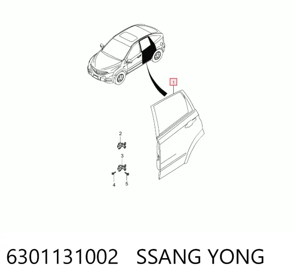 Дверь задняя левая 6301131002 Ssang Yong