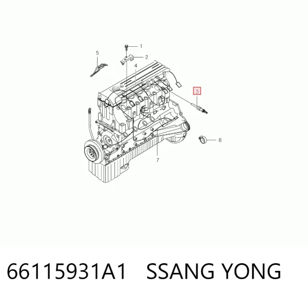 Свечи накала 66115931A1 Ssang Yong