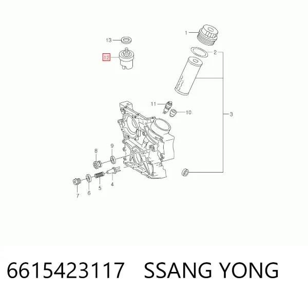 Датчик давления масла 6615423117 Ssang Yong