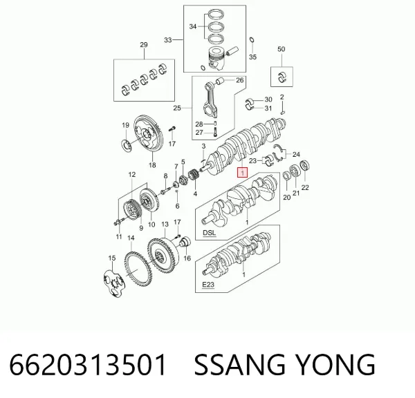 Коленвал 6620313501 Ssang Yong