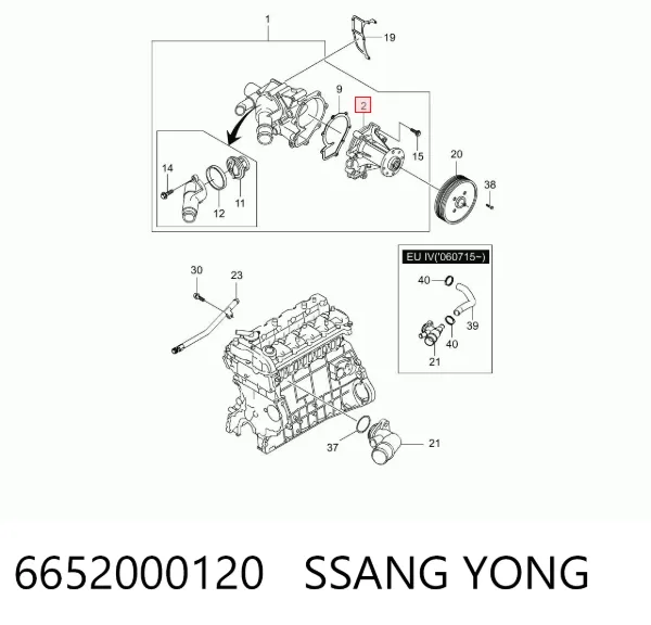 Помпа 6652000120 Ssang Yong