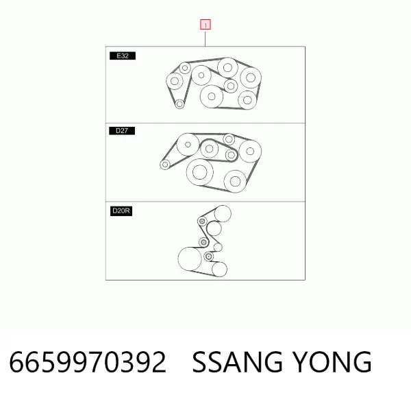 Ремень генератора 6659970392 Ssang Yong