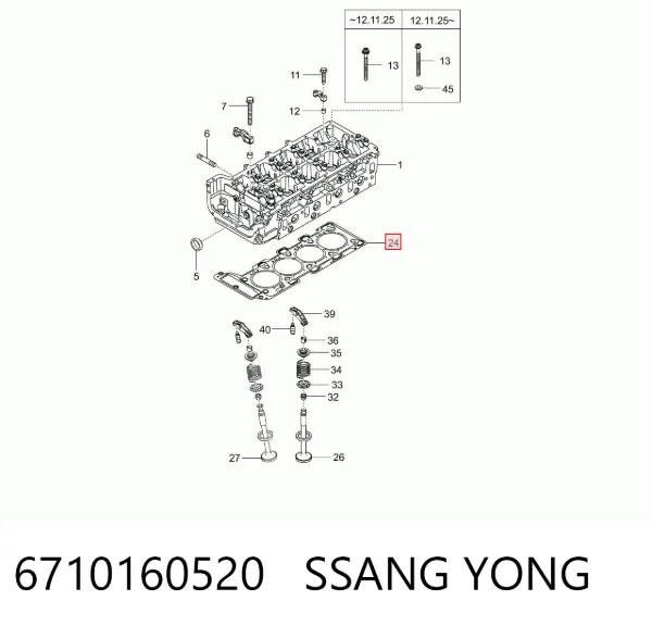 Прокладка ГБЦ 6710160520 Ssang Yong