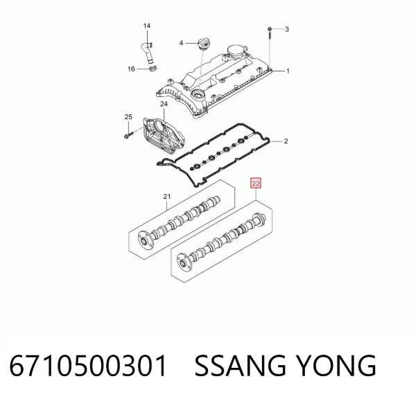 Впускной распредвал 6710500301 Ssang Yong