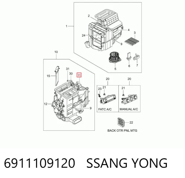  6911109120 Ssang Yong