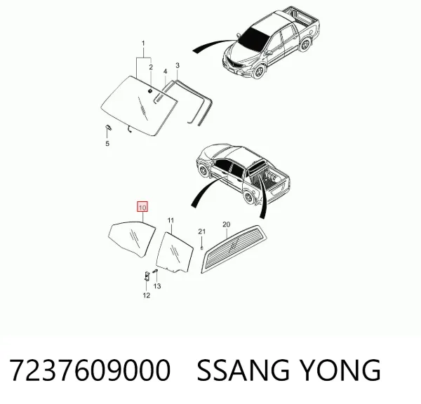 Стекло двери передней левой GS6601D303 XYG