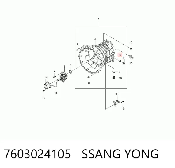Прокладка пробки поддона двигателя 7603024105 Ssang Yong