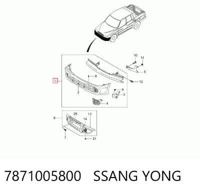 Бампер передний SSANG YONG 7871005800