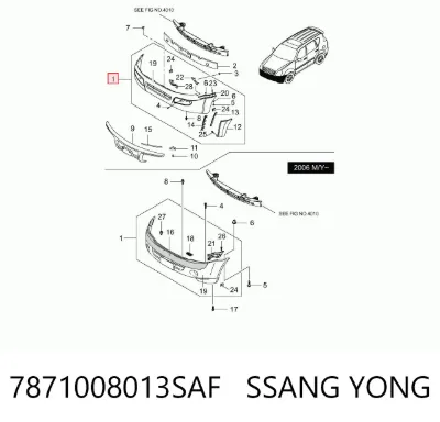 Бампер передний SSANG YONG 7871008013SAF