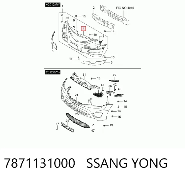 Передний бампер 7871131000 Ssang Yong