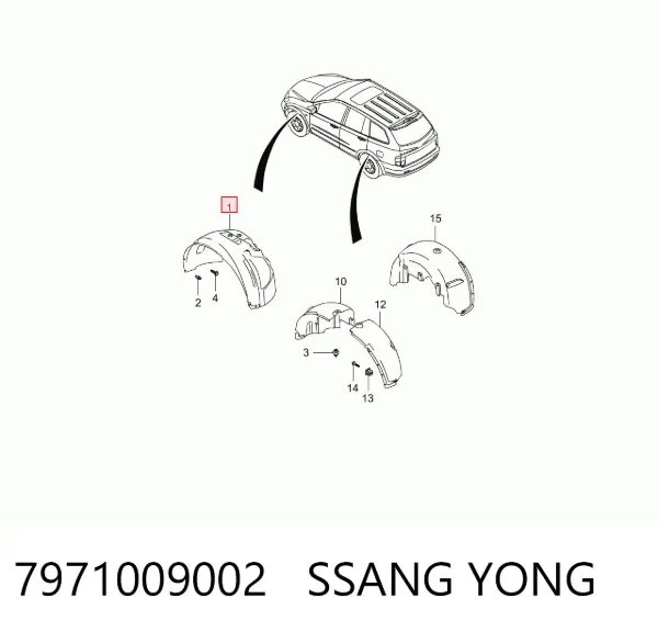 Подкрылок передний левый 7971009002 Ssang Yong