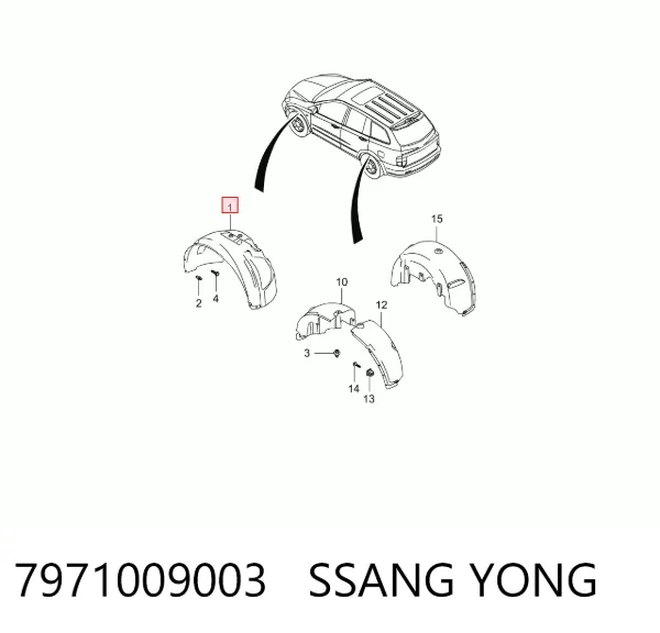 Подкрылок передний левый 7971009003 Ssang Yong