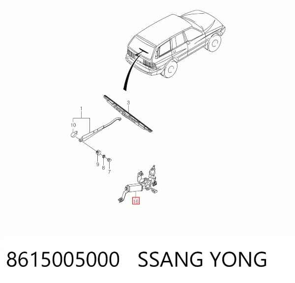 Моторчик заднего дворника SsangYong Musso FJ