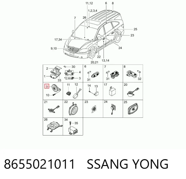 Звуковой сигнал 8655021011 Ssang Yong
