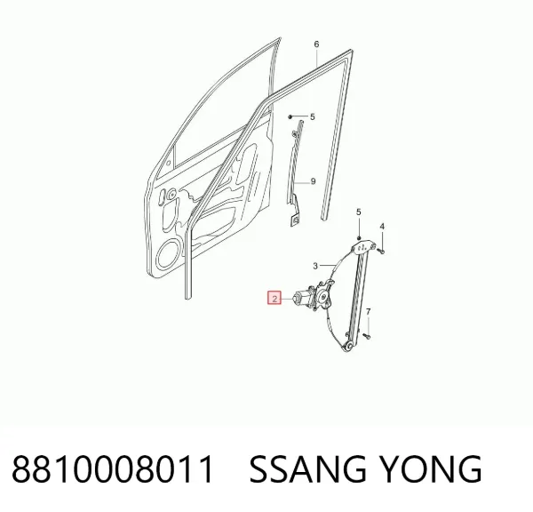 Мотор стеклоподъемника двери передней правой 8810008011 Ssang Yong