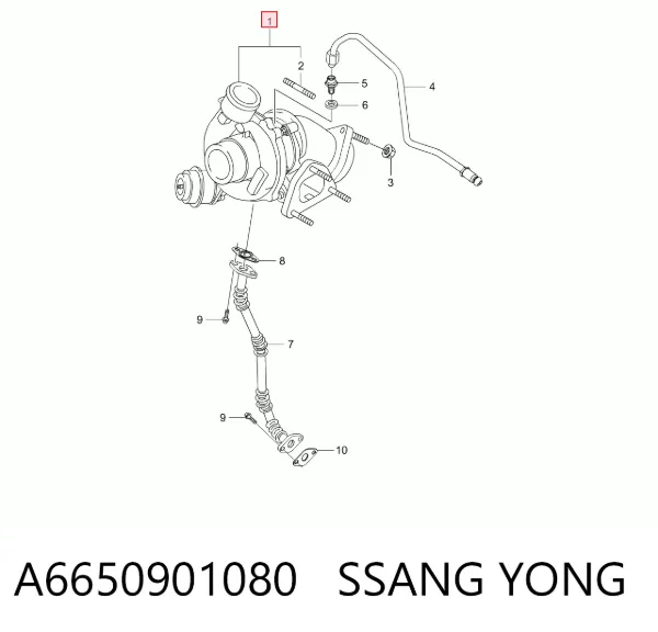Турбина A6650901080 Ssang Yong