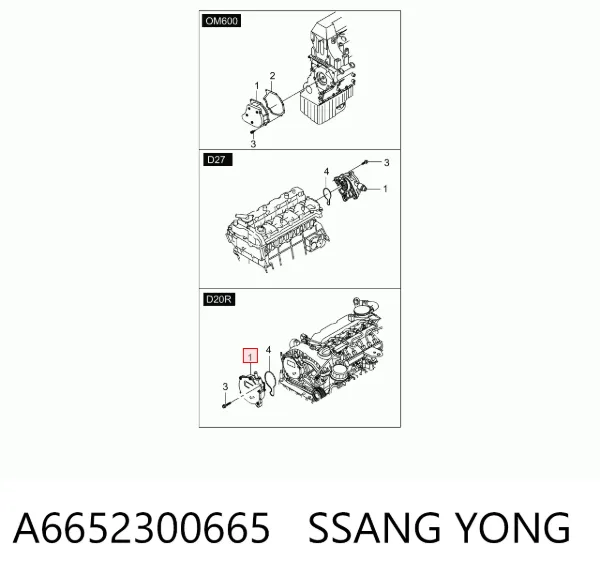 Вакуумный насос A6652300665 Ssang Yong