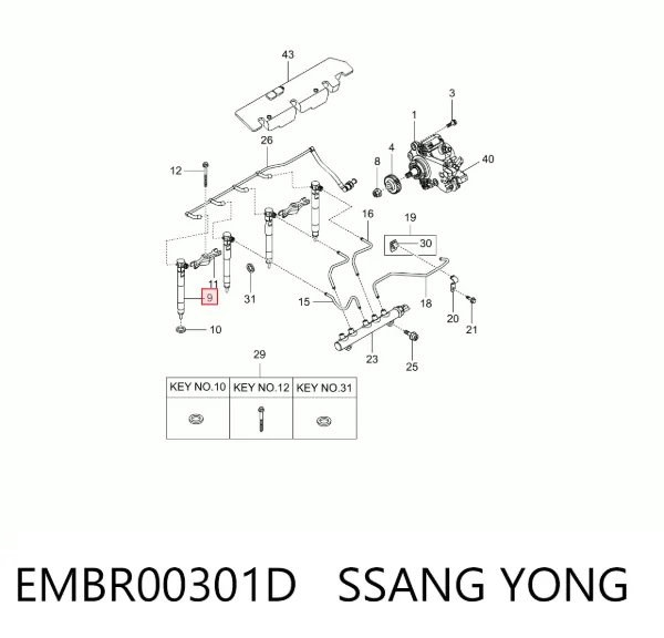 Топливные форсунки EMBR00301D Ssang Yong