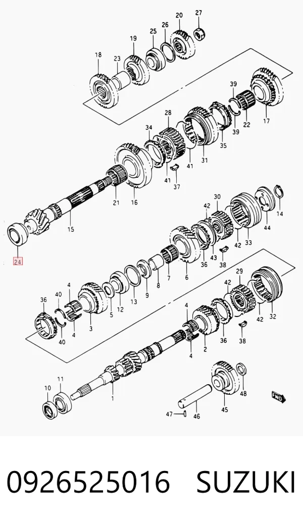 Подшипник ступицы задней наружный 0926525016 Suzuki