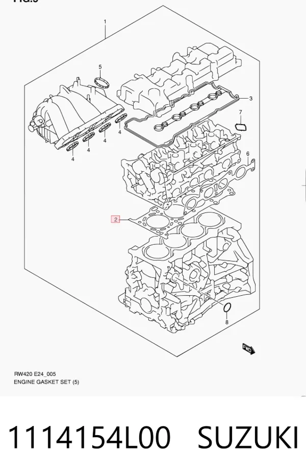Прокладка ГБЦ 1114154L00 Suzuki