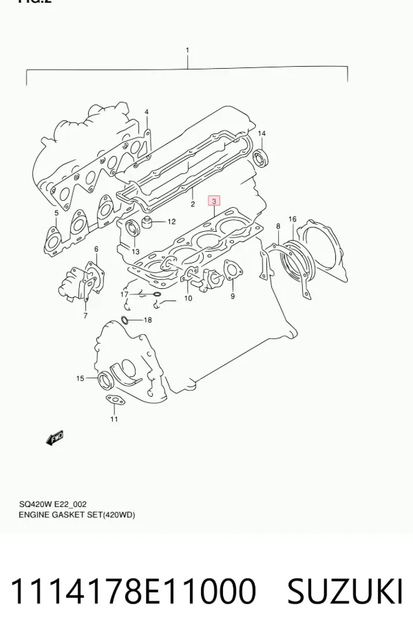 Прокладка ГБЦ 1114178E11000 Suzuki