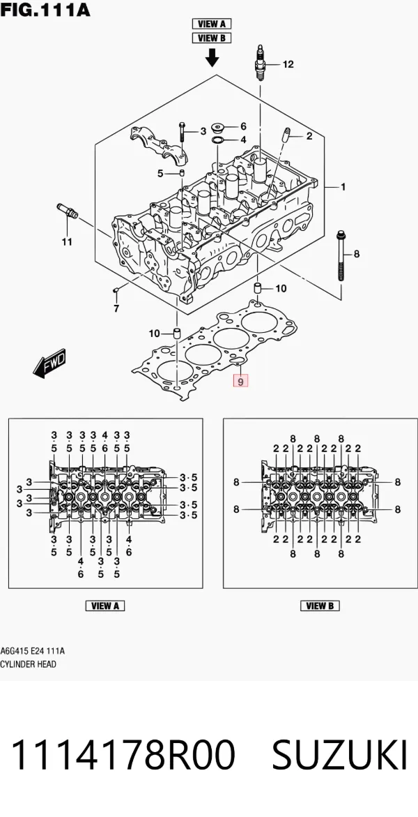 Прокладка ГБЦ 1114178R00 Suzuki