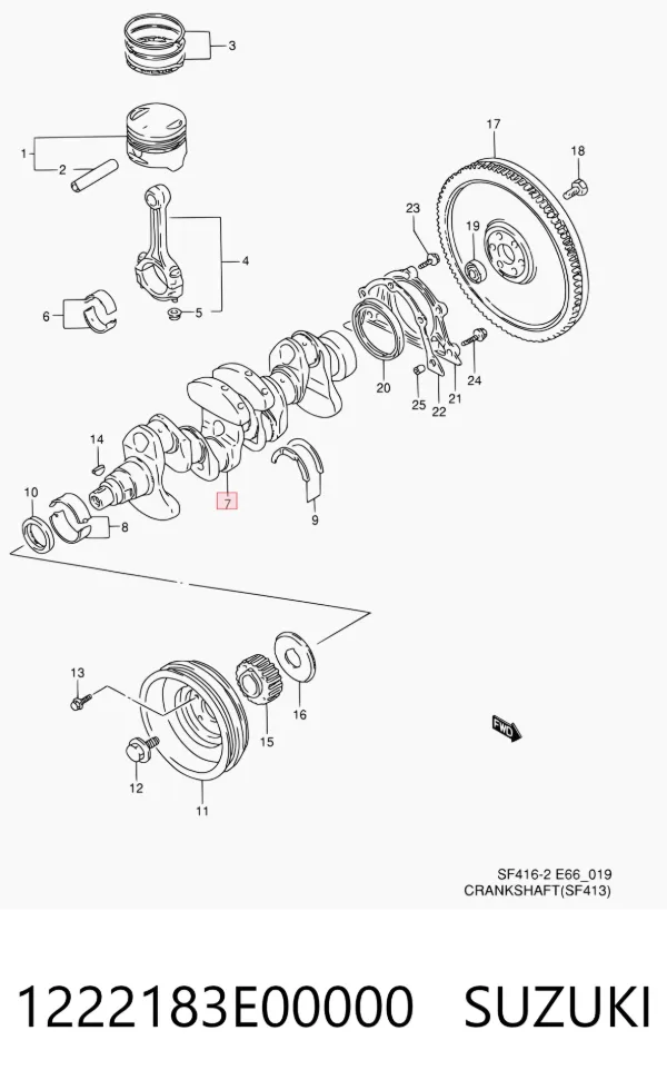 Коленвал 1222183E00000 Suzuki