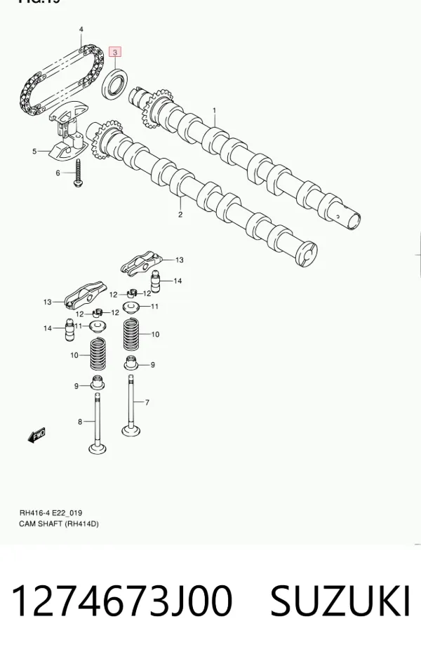 Сальник распредвала 1274673J00 Suzuki