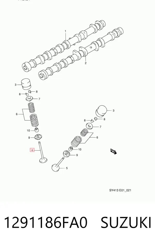 Впускной клапан 1291186FA0 Suzuki