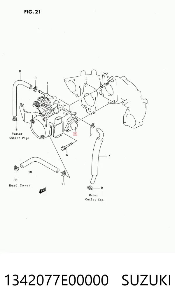 Датчик дроссельной заслонки 1342077E00000 Suzuki