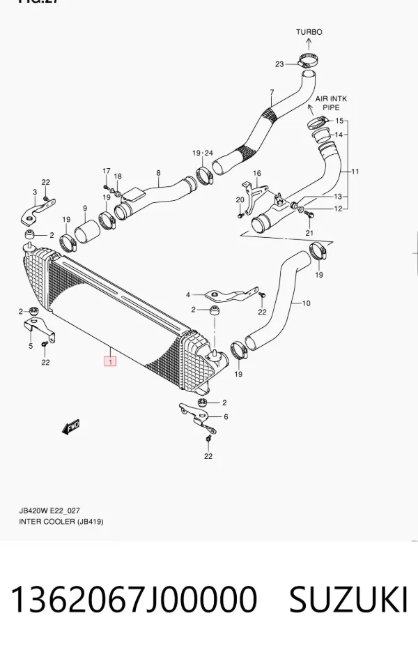 Интеркулер 1362067J00000 Suzuki