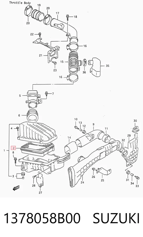 Воздушный фильтр 1378058B00 Suzuki