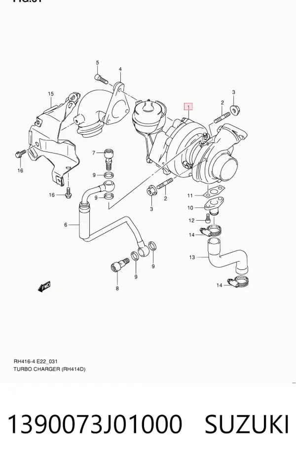 Турбина 1390073J01000 Suzuki