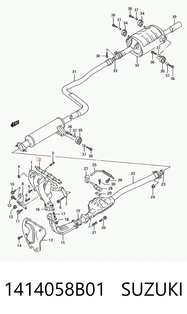 Прокладка коллектора 1414058B01 Suzuki