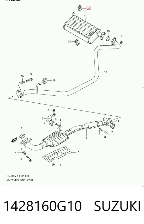 Подушка глушителя 1428160G10 Suzuki
