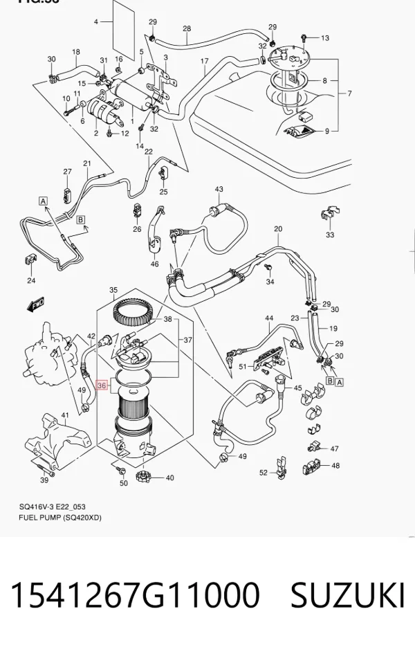 Топливный фильтр 1541267G11000 Suzuki