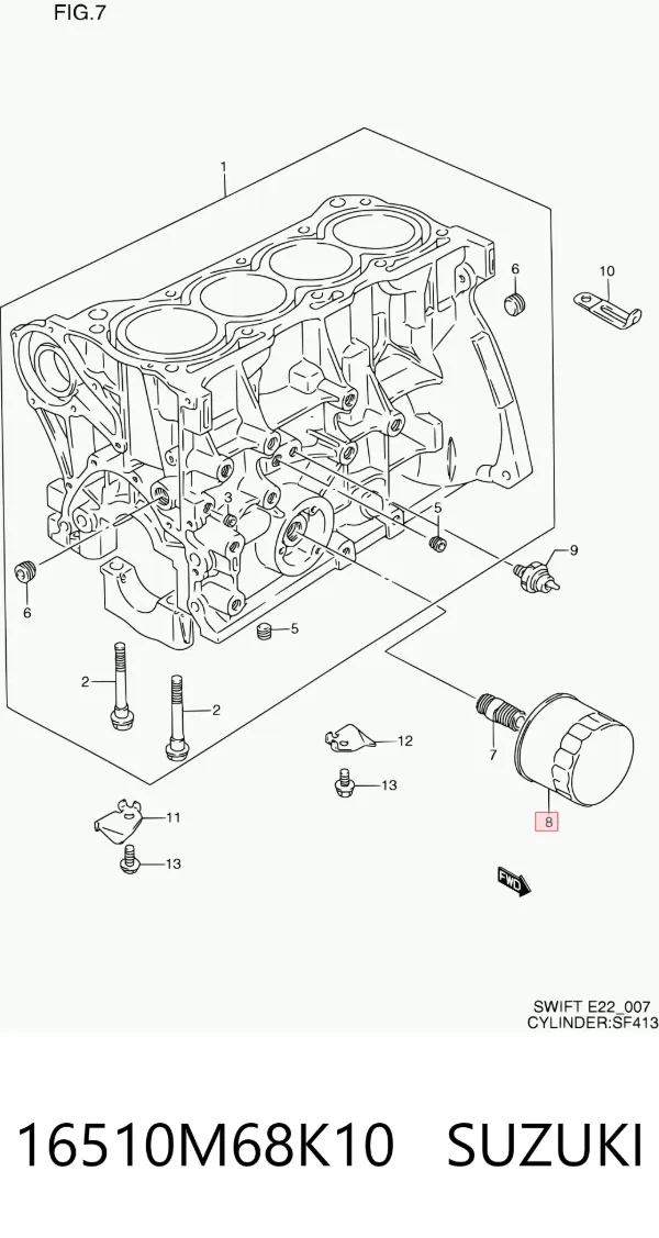 Масляный фильтр 16510M68K10 Suzuki