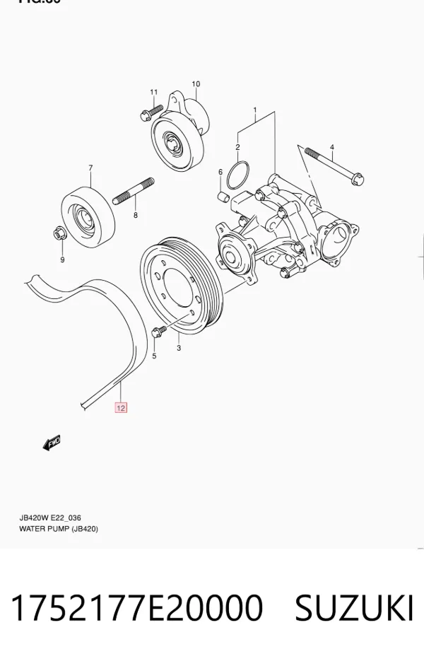 Ремень генератора 1752177E20000 Suzuki